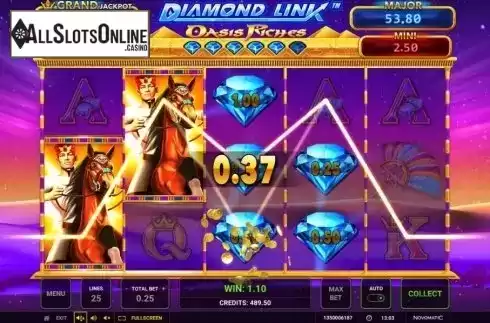 Win Screen 4. Oasis Riches Diamond Link from Greentube