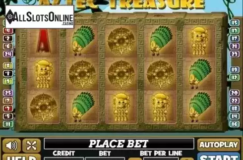 Reel Screen. Aztec Treasure (PlayPearls) from PlayPearls