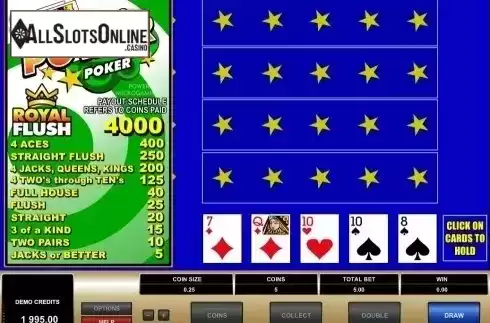 Game Screen. Aces & Faces MH (Microgaming) from Microgaming
