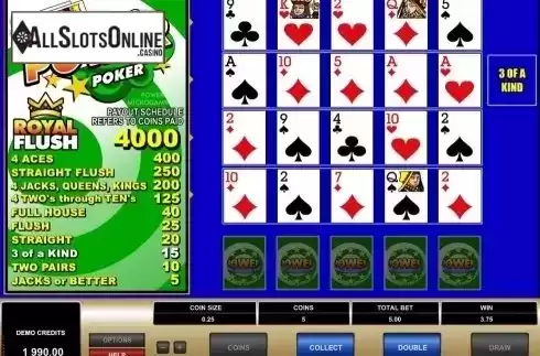 Game Screen. Aces & Faces MH (Microgaming) from Microgaming