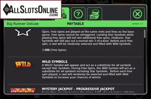 Symbols. Big Runner Deluxe Jackpot from StakeLogic