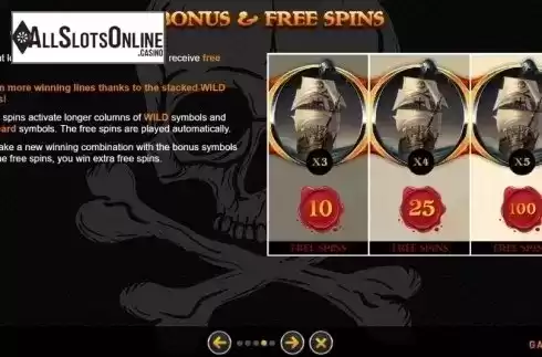 Bonus and Free Spins. Blackbeard the Golden Age from GAMING1