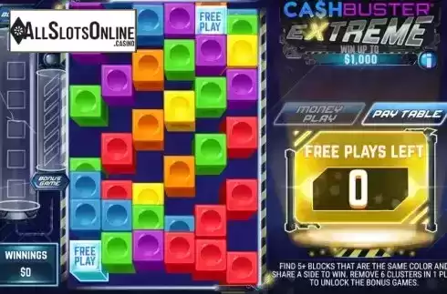 Free Spins Game Play Screen
