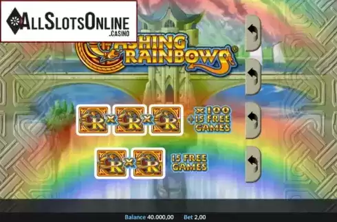 Game Screen. Cashing Rainbows Pull Tab from Realistic