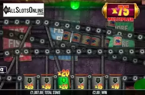 Bonus game screen. Captain Cashfall Megaways from Storm Gaming