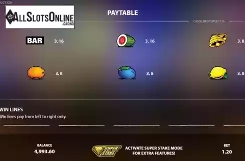 PayTable screen 3