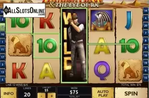Wild Win screen. Daring Dave & the Eye of Ra from Playtech
