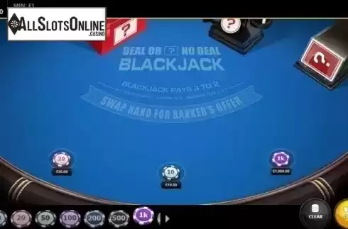 Game screen. Deal Or No Deal Blackjack from Red Tiger