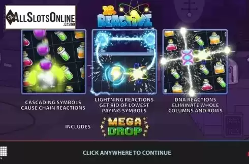 Start Screen. Doctor Reactive Mega Drop from Red7
