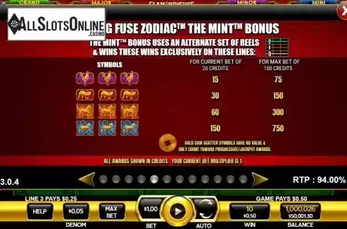 The mint bonus screen 2