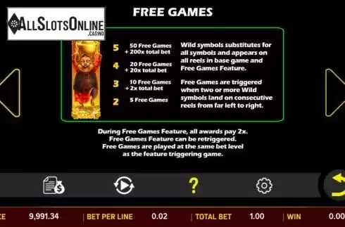 Free Games feature screen. Fortune of the Golden Rat from Aspect Gaming