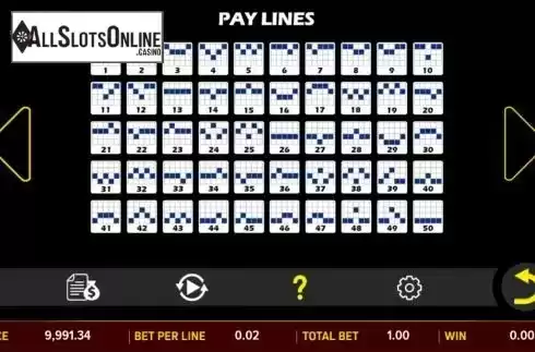 Paylines screen. Fortune of the Golden Rat from Aspect Gaming