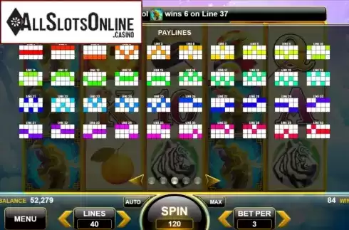 Paylines. Four Guardians (Spin Games) from Spin Games