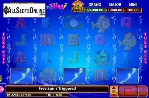 Free spins win screen. Frogs 'n Flies Temple Cash from Lightning Box