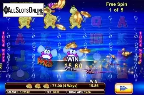Free spins screen 1. Frogs 'n Flies Temple Cash from Lightning Box