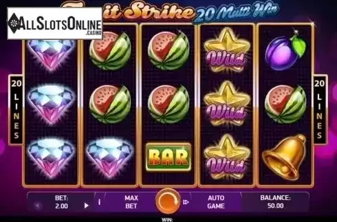Reel Screen. Fruit Strike: 20 Multi Win from Bet2Tech