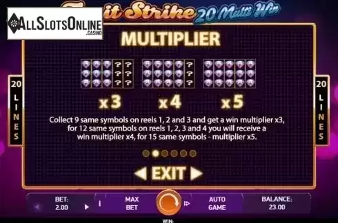 Features 2. Fruit Strike: 20 Multi Win from Bet2Tech