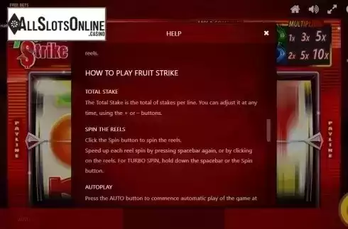 Game Rules 4. Fruit Strike (Max Win Gaming) from Max Win Gaming