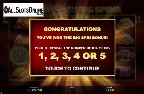 Free Spins Pick Screen