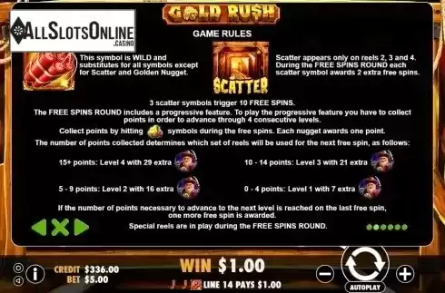 Paytable 2. Gold Rush (Pragmatic Play) from Pragmatic Play