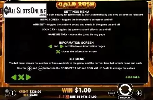 Paytable 5. Gold Rush (Pragmatic Play) from Pragmatic Play