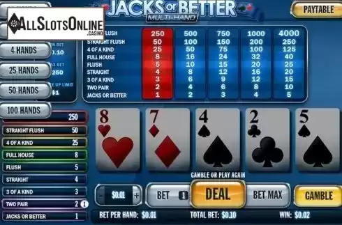 Game Screen. Jacks or Better MH (NetEnt) from NetEnt