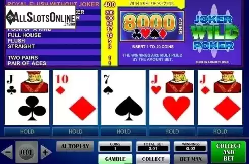 Game Screen. Joker Wild Poker (iSoftBet) from iSoftBet