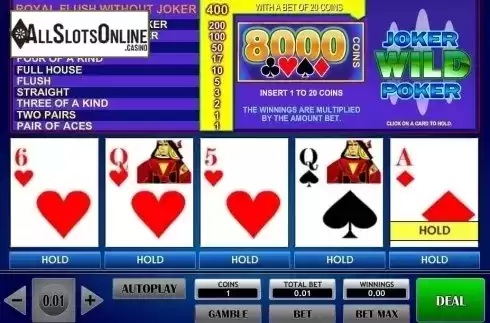 Game Screen. Joker Wild Poker (iSoftBet) from iSoftBet