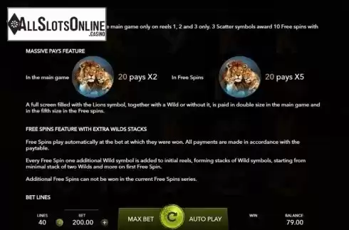 Features 2. Lion's Pride (Mascot Gaming) from Mascot Gaming