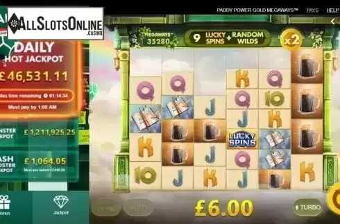 Free Spins 2. Paddy Power Gold Megaways from Red Tiger