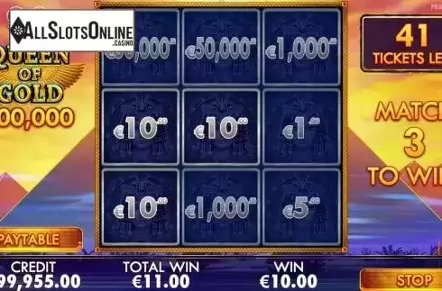 Win Screen 2. Queen of Gold Scratchcard from Pragmatic Play