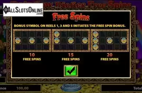 Screen 5. Rainbow Riches Free Spins from Barcrest