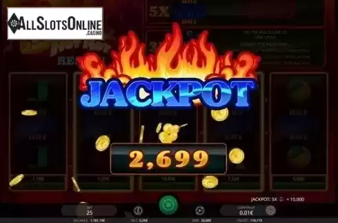 Jackpot win screen. Super Fast Hot Hot Respin from iSoftBet