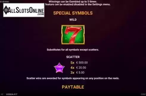 Special symbols screen