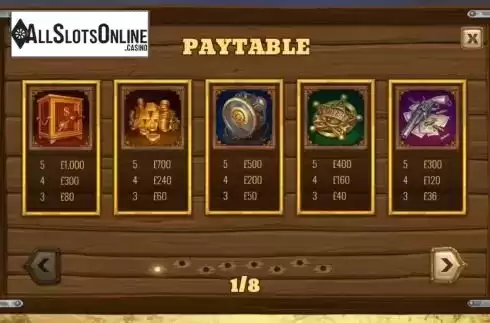 Paytable 1. The Good The Bad And The Ugly from Gluck Games