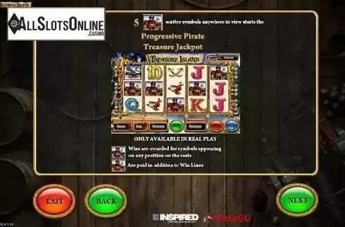 Paytable 5. Treasure Island (Inspired) from Inspired Gaming