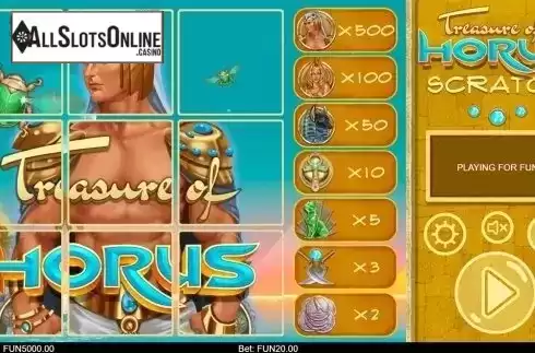 Reels screen. Treasure of Horus Scratch from IronDog