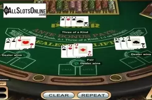 Game Screen. Triple Edge Poker (Betsoft) from Betsoft