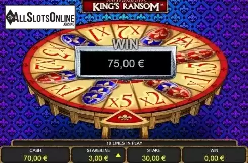 Bonus wheel screen. Wild Knights King's Ransom from Barcrest