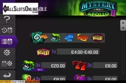 Paytable screen 1. Mystery Joker (Apollo Games) from Apollo Games
