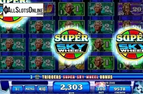 Win Screen 4. Money Roll Super Sky Wheel from Incredible Technologies