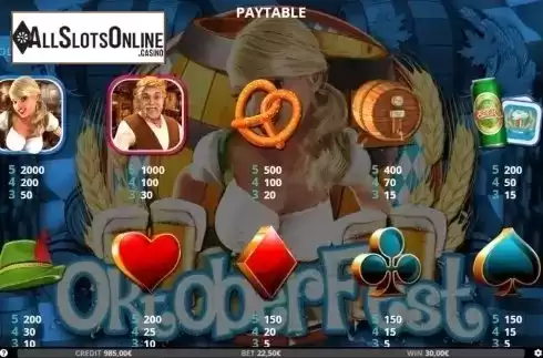Paytable. Oktoberfest (Capecod Gaming) from Capecod Gaming