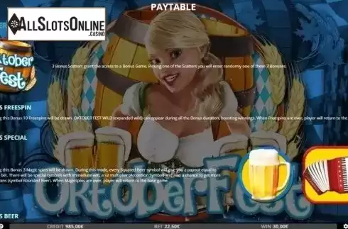 Features 2. Oktoberfest (Capecod Gaming) from Capecod Gaming