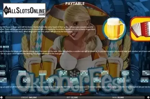 Paylines. Oktoberfest (Capecod Gaming) from Capecod Gaming