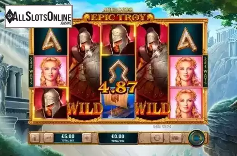 Win Screen. Age of the Gods Epic Troy from Playtech