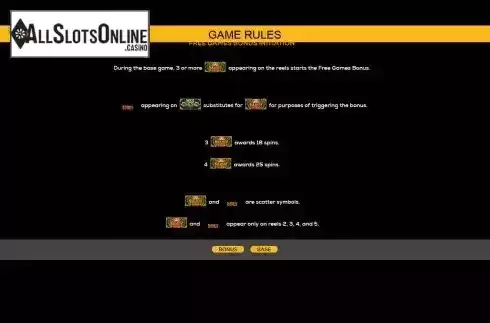 Free Games bonus screen