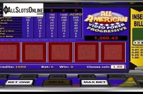 Game Screen 1. All American Poker (Betsoft) from Betsoft