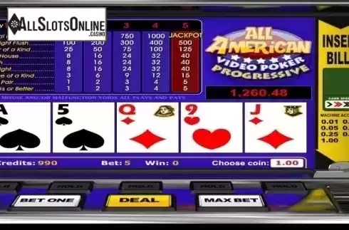 Game Screen 4. All American Poker (Betsoft) from Betsoft