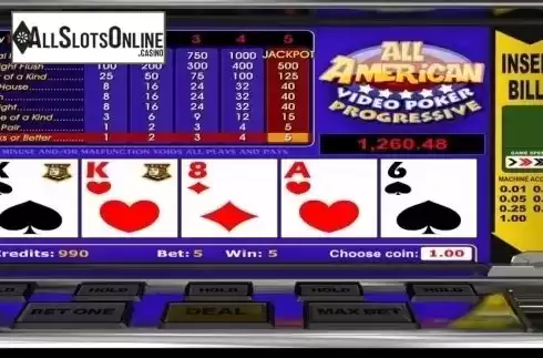 Game Screen 5. All American Poker (Betsoft) from Betsoft