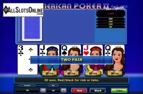 Game Screen 3. American Poker II (Novomatic) from Novomatic